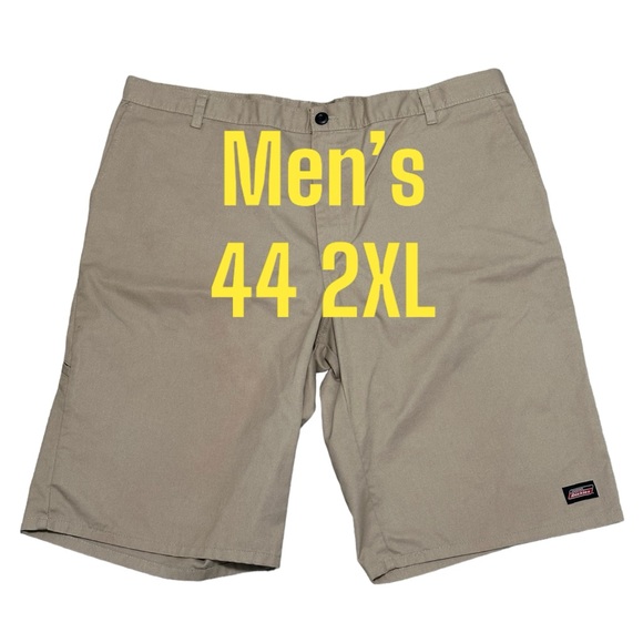 Men's Dickies 44 2XL XXL Shorts Khakis Chino Khaki Tan Phone Pocket Relaxed Fit - Picture 2 of 8